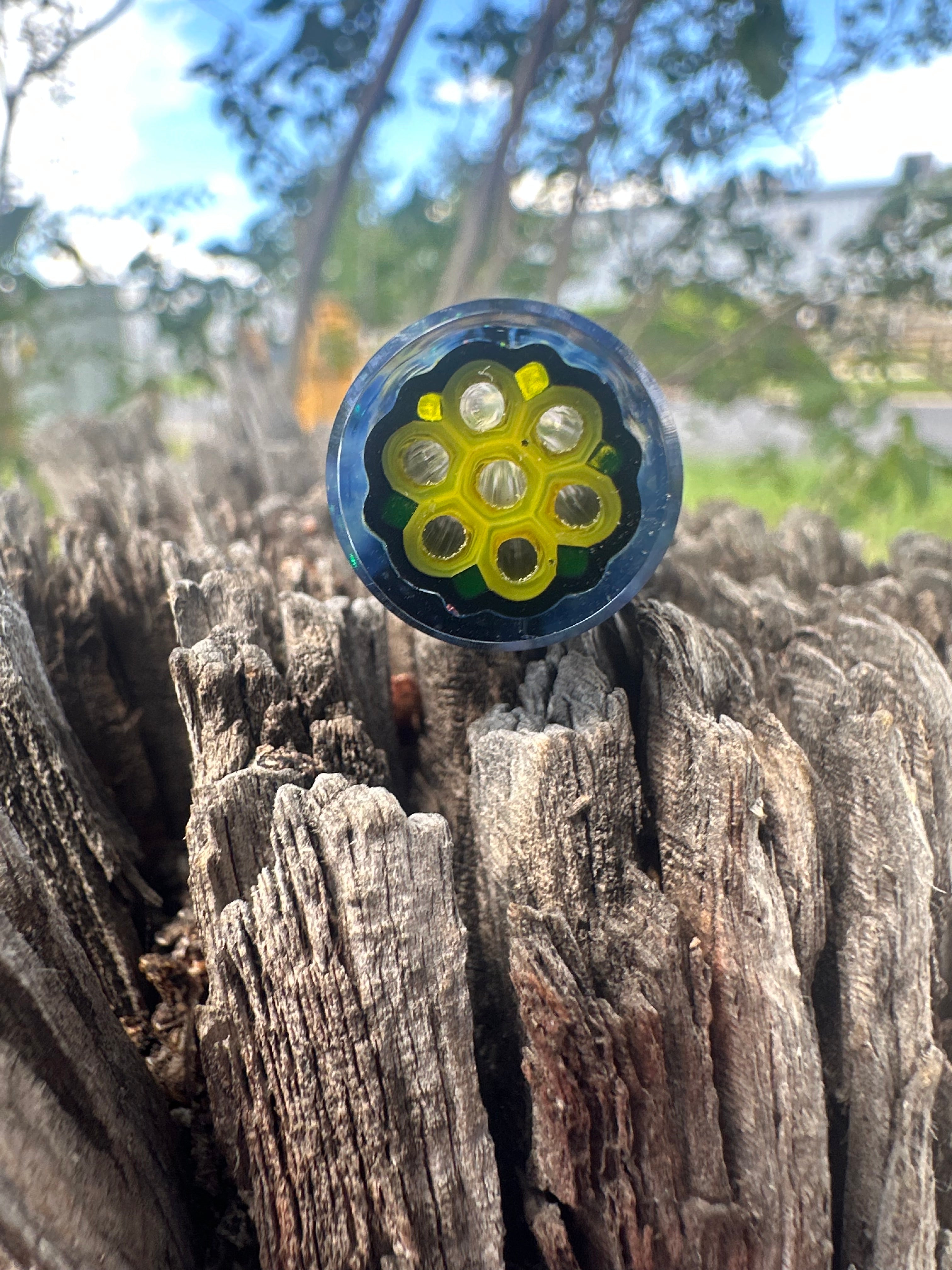 14 mm Crushed opal faceted mouthpiece #111
