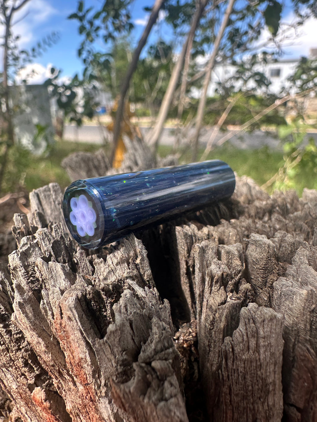 12mm Crushed opal faceted mouthpiece #110