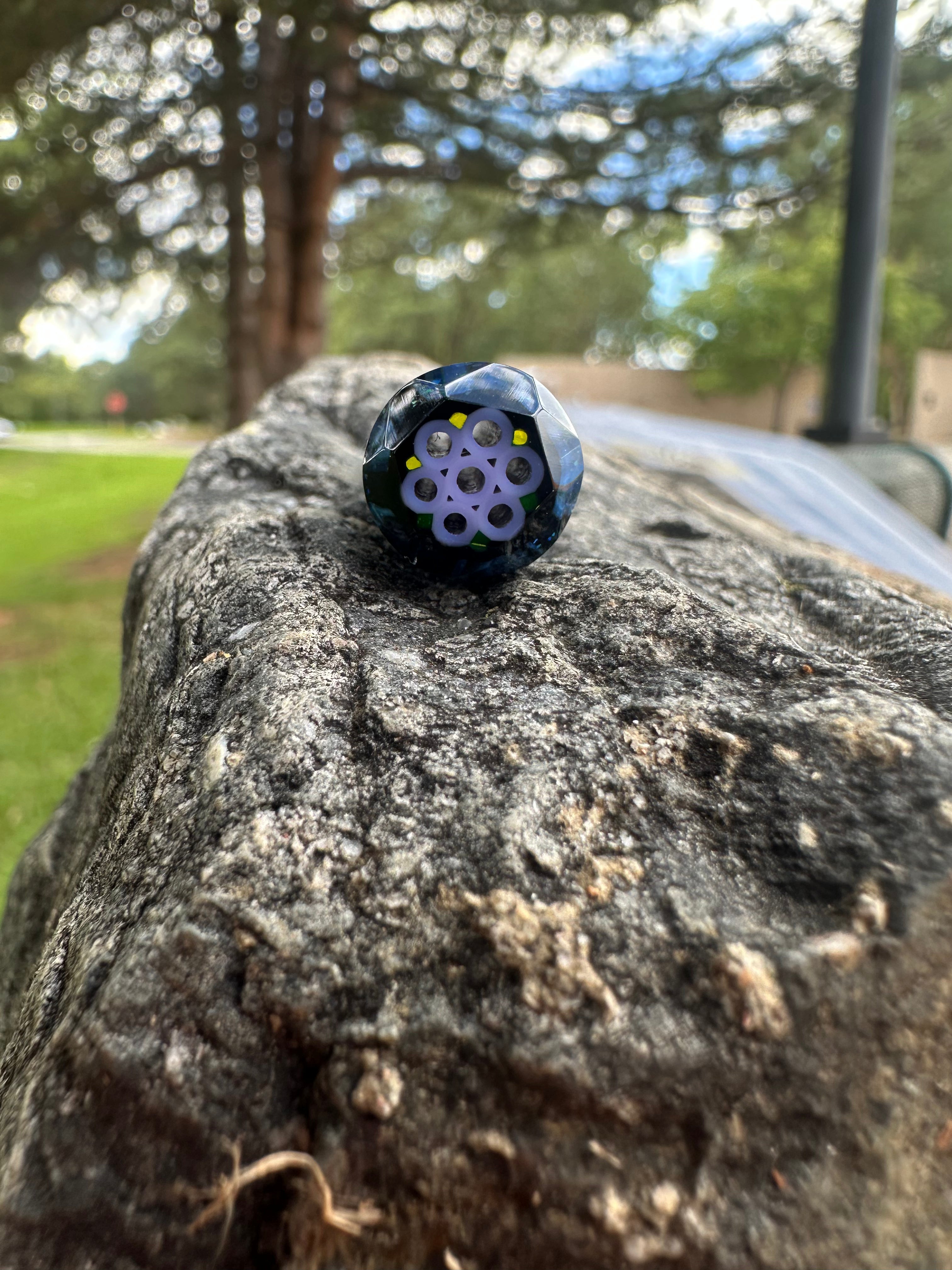 11mm L/40. faceted crushed opal  #141