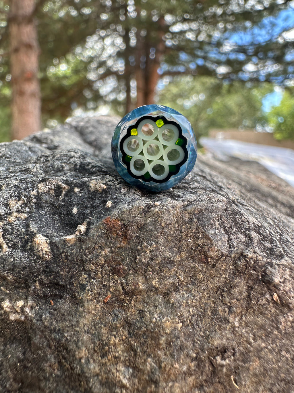 12mm L/37 faceted crushed opal. #142