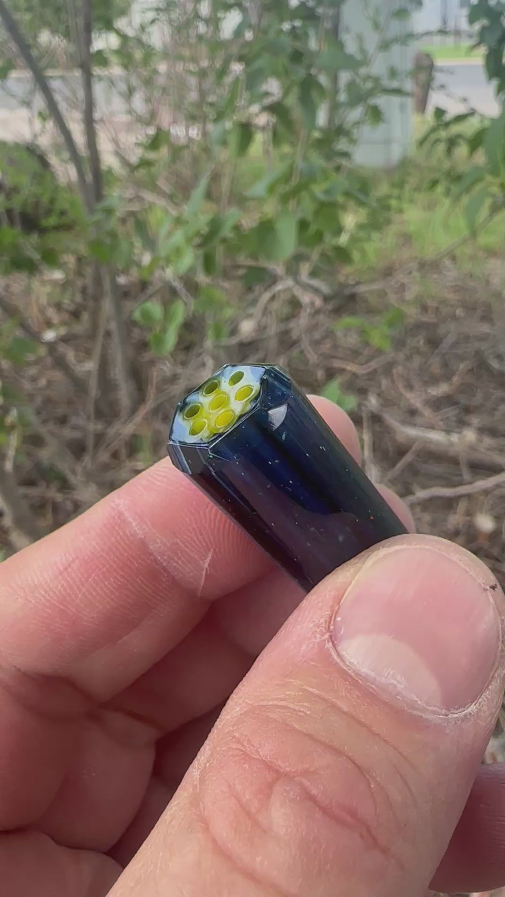 14 mm Crushed opal faceted mouthpiece #111